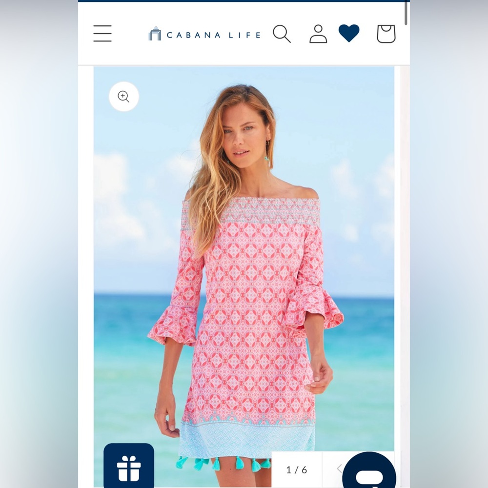 Cabana Life Coverlux Smocked Dress NWT